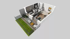 2 pokoje, mieszkanie 39,23 m², parter, oferta nr E/177, Apartamenty Literacka bud. E i F, Warszawa, Bielany, Piaski, ul. Literacka