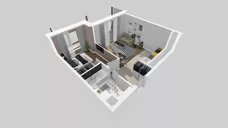 2 pokoje, mieszkanie 37,09 m², piętro 1, oferta nr F/7, Apartamenty Literacka bud. E i F, Warszawa, Bielany, Piaski, ul. Literacka