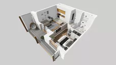2 pokoje, mieszkanie 37,09 m², piętro 1, oferta nr F/7, Apartamenty Literacka bud. E i F, Warszawa, Bielany, Piaski, ul. Literacka