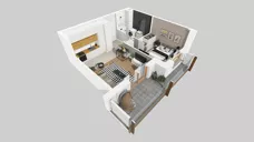 2 pokoje, mieszkanie 37,09 m², piętro 1, oferta nr F/7, Apartamenty Literacka bud. E i F, Warszawa, Bielany, Piaski, ul. Literacka