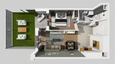 2 pokoje, mieszkanie 42,50 m², parter, oferta nr A/1, Osiedle Międzyleska 3, Wrocław, Tarnogaj, Krzyki, ul. Międzyleska