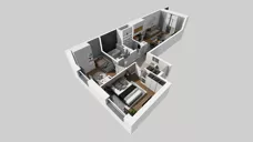 3 pokoje, mieszkanie 57,60 m², piętro 5, oferta nr B/87, Apartamenty Beethovena, Warszawa, Mokotów, Sielce, ul. Dziekońskiego 4