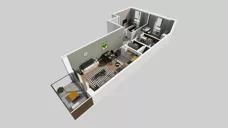 3 pokoje, mieszkanie 57,60 m², piętro 5, oferta nr B/87, Apartamenty Beethovena, Warszawa, Mokotów, Sielce, ul. Dziekońskiego 4
