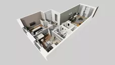 3 pokoje, mieszkanie 57,52 m², piętro 4, oferta nr B/108, Apartamenty Beethovena, Warszawa, Mokotów, Sielce, ul. Dziekońskiego 4
