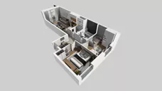 3 pokoje, mieszkanie 57,52 m², piętro 4, oferta nr B/108, Apartamenty Beethovena, Warszawa, Mokotów, Sielce, ul. Dziekońskiego 4