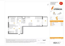 3 pokoje, mieszkanie 58,69 m², piętro 1, oferta nr D/3, Apartamenty Literacka 2, Warszawa, Bielany, Piaski, ul. Literacka