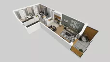 3 pokoje, mieszkanie 58,69 m², piętro 1, oferta nr D/3, Apartamenty Literacka 2, Warszawa, Bielany, Piaski, ul. Literacka