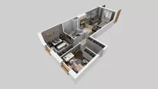 3 pokoje, mieszkanie 58,69 m², piętro 1, oferta nr D/3, Apartamenty Literacka 2, Warszawa, Bielany, Piaski, ul. Literacka
