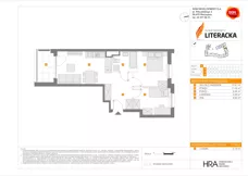 3 pokoje, mieszkanie 51,95 m², piętro 1, oferta nr E/57, Apartamenty Literacka bud. E i F, Warszawa, Bielany, Piaski, ul. Literacka