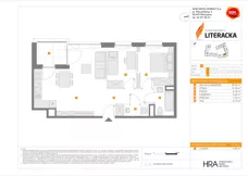 3 pokoje, mieszkanie 58,58 m², piętro 2, oferta nr E/91, Apartamenty Literacka bud. E i F, Warszawa, Bielany, Piaski, ul. Literacka