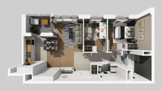 3 pokoje, mieszkanie 58,58 m², piętro 2, oferta nr E/91, Apartamenty Literacka bud. E i F, Warszawa, Bielany, Piaski, ul. Literacka