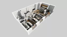 3 pokoje, mieszkanie 58,60 m², piętro 6, oferta nr E/119, Apartamenty Literacka bud. E i F, Warszawa, Bielany, Piaski, ul. Literacka