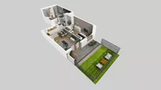 3 pokoje, mieszkanie 58,29 m², parter, oferta nr E/120, Apartamenty Literacka bud. E i F, Warszawa, Bielany, Piaski, ul. Literacka