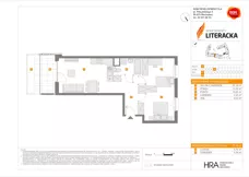 3 pokoje, mieszkanie 55,00 m², piętro 1, oferta nr E/182, Apartamenty Literacka bud. E i F, Warszawa, Bielany, Piaski, ul. Literacka