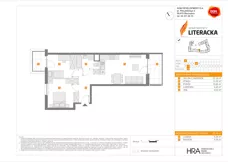 3 pokoje, mieszkanie 59,76 m², piętro 1, oferta nr E/151, Apartamenty Literacka bud. E i F, Warszawa, Bielany, Piaski, ul. Literacka