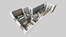 3 pokoje, mieszkanie 59,76 m², piętro 1, oferta nr E/154, Apartamenty Literacka bud. E i F, Warszawa, Bielany, Piaski, ul. Literacka