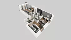 3 pokoje, mieszkanie 59,76 m², piętro 1, oferta nr E/154, Apartamenty Literacka bud. E i F, Warszawa, Bielany, Piaski, ul. Literacka