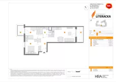 3 pokoje, mieszkanie 59,76 m², piętro 2, oferta nr E/155, Apartamenty Literacka bud. E i F, Warszawa, Bielany, Piaski, ul. Literacka