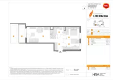 3 pokoje, mieszkanie 51,56 m², piętro 1, oferta nr F/5, Apartamenty Literacka bud. E i F, Warszawa, Bielany, Piaski, ul. Literacka