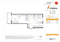 3 pokoje, mieszkanie 55,00 m², piętro 1, oferta nr E/182, Apartamenty Literacka bud. E i F, Warszawa, Bielany, Piaski, ul. Literacka