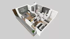 3 pokoje, mieszkanie 51,56 m², piętro 1, oferta nr F/5, Apartamenty Literacka bud. E i F, Warszawa, Bielany, Piaski, ul. Literacka