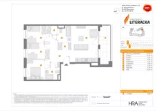 4 pokoje, mieszkanie 76,43 m², piętro 1, oferta nr E/10, Apartamenty Literacka bud. E i F, Warszawa, Bielany, Piaski, ul. Literacka