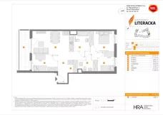 4 pokoje, mieszkanie 76,85 m², piętro 1, oferta nr E/78, Apartamenty Literacka bud. E i F, Warszawa, Bielany, Piaski, ul. Literacka