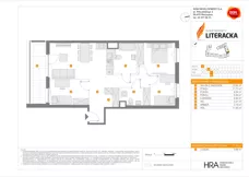 4 pokoje, mieszkanie 77,20 m², piętro 3, oferta nr E/92, Apartamenty Literacka bud. E i F, Warszawa, Bielany, Piaski, ul. Literacka