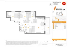 4 pokoje, mieszkanie 72,08 m², piętro 4, oferta nr E/100, Apartamenty Literacka bud. E i F, Warszawa, Bielany, Piaski, ul. Literacka