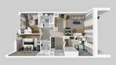 4 pokoje, mieszkanie 63,71 m², piętro 1, oferta nr F/3, Apartamenty Literacka bud. E i F, Warszawa, Bielany, Piaski, ul. Literacka