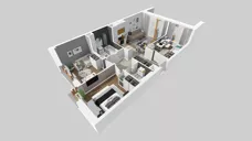 4 pokoje, mieszkanie 63,71 m², piętro 1, oferta nr F/3, Apartamenty Literacka bud. E i F, Warszawa, Bielany, Piaski, ul. Literacka