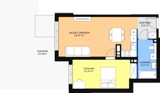 2 pokoje, mieszkanie 50,80 m², parter, oferta nr A/1, Osiedle przy Malborskiej, Kraków, Podgórze Duchackie, ul. Białoruska 69