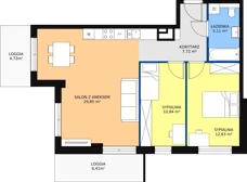 3 pokoje, mieszkanie 65,78 m², piętro 9, oferta nr A/70, Osiedle przy Malborskiej, Kraków, Podgórze Duchackie, ul. Białoruska 69