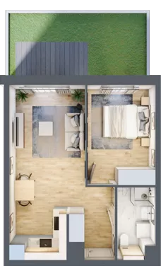 2 pokoje, mieszkanie 38,56 m², parter, oferta nr A/6, Osiedle Wilno 7, Warszawa, Targówek, Elsnerów, ul. Janowiecka