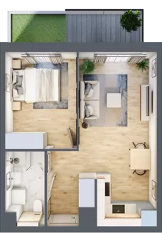 2 pokoje, mieszkanie 36,97 m², parter, oferta nr B/2, Osiedle Wilno 7, Warszawa, Targówek, Elsnerów, ul. Janowiecka
