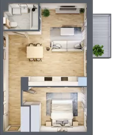 2 pokoje, mieszkanie 48,62 m², piętro 1, oferta nr A/7, Osobowicka 114, Wrocław, Osobowice-Rędzin, Fabryczna, ul. Osobowicka 114