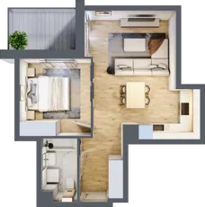 2 pokoje, mieszkanie 41,13 m², parter, oferta nr B/45, Osobowicka 114, Wrocław, Osobowice-Rędzin, Fabryczna, ul. Osobowicka 114