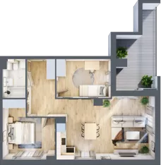 3 pokoje, mieszkanie 59,69 m², piętro 2, oferta nr B/53, Osobowicka 114, Wrocław, Osobowice-Rędzin, Fabryczna, ul. Osobowicka 114