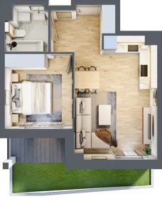 2 pokoje, mieszkanie 39,47 m², parter, oferta nr B/41, Osobowicka 114, Wrocław, Osobowice-Rędzin, Fabryczna, ul. Osobowicka 114