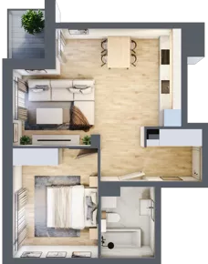 2 pokoje, mieszkanie 42,66 m², piętro 1, oferta nr B/10, Osobowicka 114, Wrocław, Osobowice-Rędzin, Fabryczna, ul. Osobowicka 114