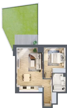 2 pokoje, mieszkanie 47,89 m², piętro 1, oferta nr B/12, Osobowicka 114, Wrocław, Osobowice-Rędzin, Fabryczna, ul. Osobowicka 114