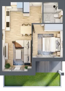 2 pokoje, mieszkanie 36,88 m², parter, oferta nr B/42, Osobowicka 114, Wrocław, Osobowice-Rędzin, Fabryczna, ul. Osobowicka 114