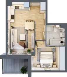 2 pokoje, mieszkanie 40,27 m², parter, oferta nr B/2, Osobowicka 114, Wrocław, Osobowice-Rędzin, Fabryczna, ul. Osobowicka 114