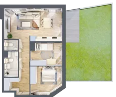 3 pokoje, mieszkanie 59,91 m², parter, oferta nr B/6, Osobowicka 114, Wrocław, Osobowice-Rędzin, Fabryczna, ul. Osobowicka 114