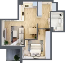 2 pokoje, mieszkanie 48,91 m², piętro 1, oferta nr B/31, Osobowicka 114, Wrocław, Osobowice-Rędzin, Fabryczna, ul. Osobowicka 114