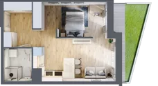 1 pokój, mieszkanie 40,14 m², parter, oferta nr E/3, 29. Aleja, Kraków, Stare Miasto, Warszawskie, ul. Prandoty 10c / al. 29 Listopada