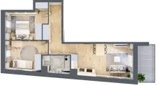 3 pokoje, mieszkanie 54,39 m², piętro 6, oferta nr E/28, 29. Aleja, Kraków, Stare Miasto, Warszawskie, ul. Prandoty 10c / al. 29 Listopada
