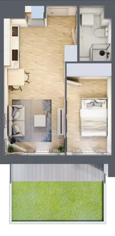2 pokoje, mieszkanie 35,75 m², parter, oferta nr E/30, 29. Aleja, Kraków, Stare Miasto, Warszawskie, ul. Prandoty 10c / al. 29 Listopada