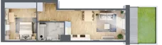 2 pokoje, mieszkanie 43,68 m², piętro 3, oferta nr E/38, 29. Aleja, Kraków, Stare Miasto, Warszawskie, ul. Prandoty 10c / al. 29 Listopada