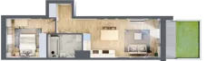 2 pokoje, mieszkanie 43,50 m², piętro 3, oferta nr E/61, 29. Aleja, Kraków, Stare Miasto, Warszawskie, ul. Prandoty 10c / al. 29 Listopada